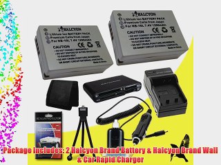 Download Video: Two Halcyon 1200 mAH Lithium Ion Replacement NB-10L Battery and Charger Kit   Memory Card Wallet