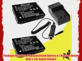Two Halcyon 1200 mAH Lithium Ion Replacement Battery and Charger Kit for Panasonic Lumix ZS20