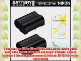 2 Pack Battery Kit For Nikon D7200 D750 D7100 D7000 D600 D610 D800 D800E D810 DSLR and Nikon