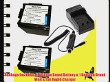 Two Halcyon 4000 mAH Lithium Ion Replacement Battery and Charger Kit for Panasonic AG-AC7 HD