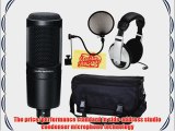 Audio-Technica AT2020 Side Address Cardioid Condensor Studio Microphone Bundle with Mic Bag