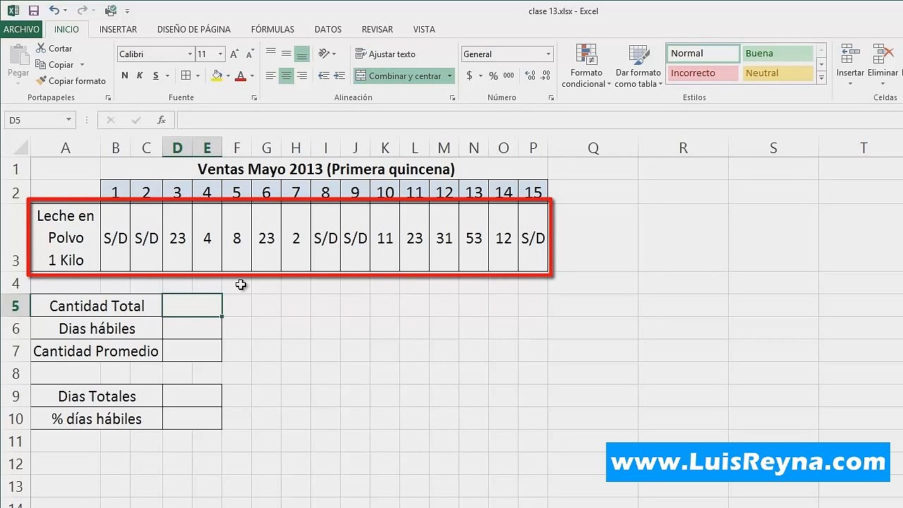 13.Curso Excel 2013 Funciones PROMEDIO, CONTAR Y CONTARA en Excel (Clase 13 de 25)