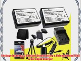 Two Halcyon 2000 mAH Lithium Ion Replacement LP-E10 Battery and Charger Kit   Memory Card Wallet