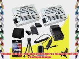 Two Halcyon 1700 mAH Lithium Ion Replacement LP-E8 Battery and Charger Kit   Memory Card Wallet