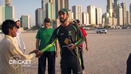WATCH - Glenn Maxwell having a hit with the locals in Abu Dhabi.