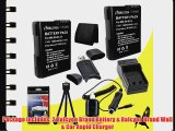 Two Halcyon 1400 mAH Lithium Ion Replacement EN-EL14 Battery and Charger Kit   Memory Card