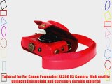 MegaGear Ever Ready Protective Red Leather Camera Case  Bag for For Canon PowerShot SX280 HS