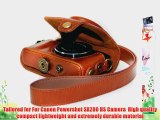 MegaGear Ever Ready Protective Fitted Ligth Brown Leather Camera Case  Bag for For Canon PowerShot