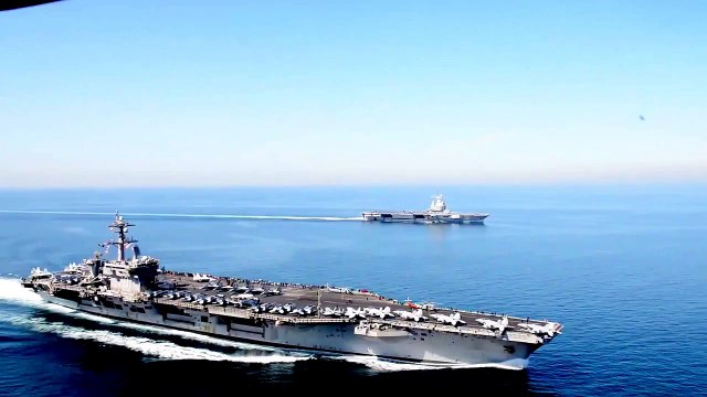 US Navy - USS Carl Vinson (CVN 70) & FS Charles De Gaulle (R 91) Tandem Cruise