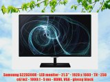 Samsung S22D390H - LED monitor - 21.5 - 1920 x 1080 - TN - 250 cd/m2 - 1000:1 - 5 ms - HDMI