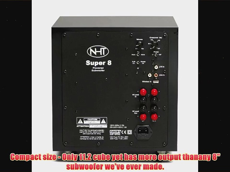 NHT Super 8 110Watt Powered Subwoofer Gloss Black Single