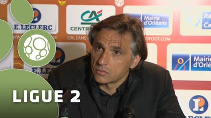 Conférence de presse US Orléans - Chamois Niortais (0-0) : Olivier FRAPOLLI (USO) - Régis BROUARD (NIORT) - 2014/2015