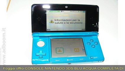 Download Video: FOGGIA, SAN SEVERO   CONSOLE NINTENDO 3DS BLU ACQUA COMPLETA DI CUSTODIA E A EURO 89