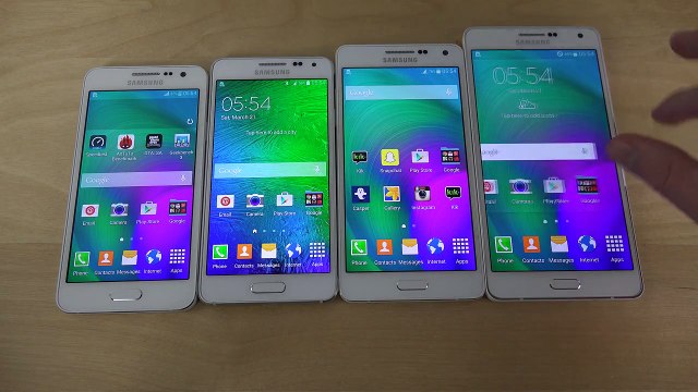 Samsung Galaxy A7 vs. Galaxy Alpha vs. Galaxy A5 vs. Galaxy A3 - Which Is Faster! (4K)