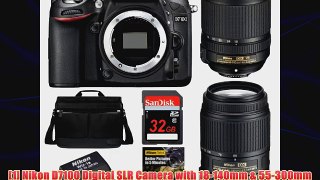 Nikon D7100 Digital SLR Camera with 18140mm 55300mm VR Lenses WU1a Bag 32GB 64GB Card BatteryCharger Grip Filters Remote