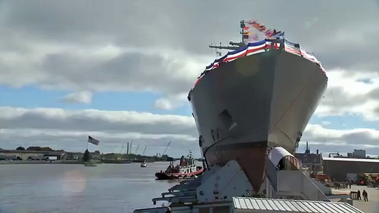 USS Detroit Side Launch戰艦的入水典禮