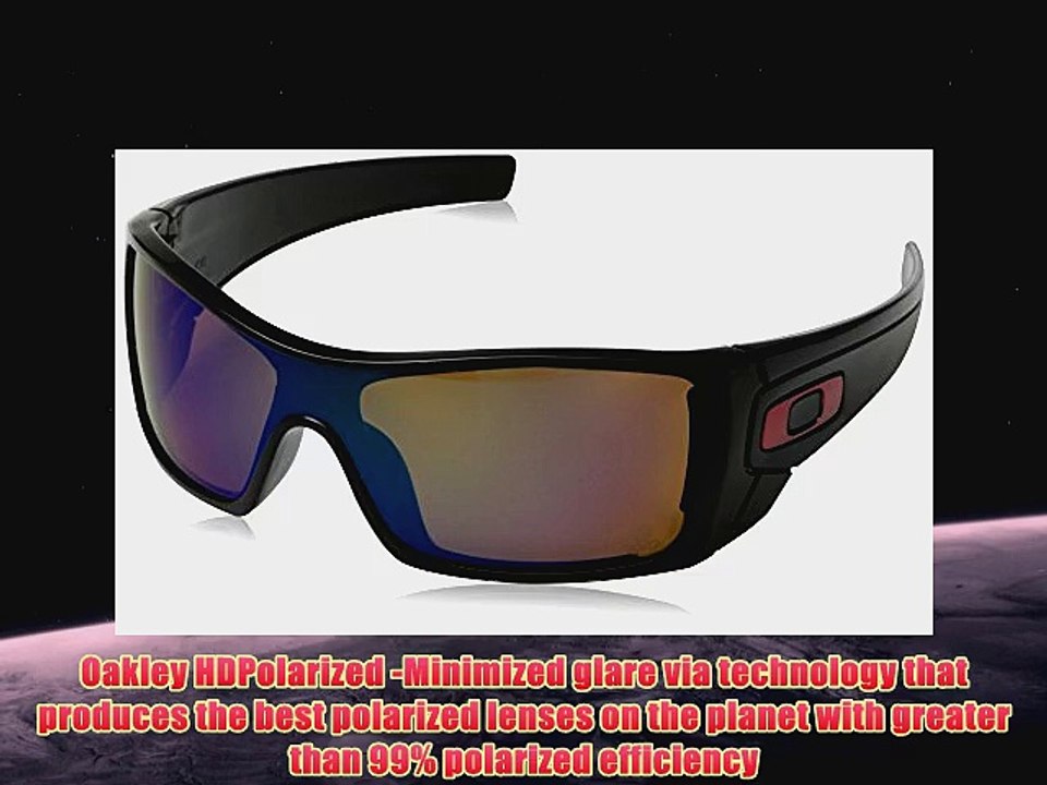 Oakley Mens BatwolfKVD Polished Black Frame Shallow Blue Iridium Polarized Lenses 55mm