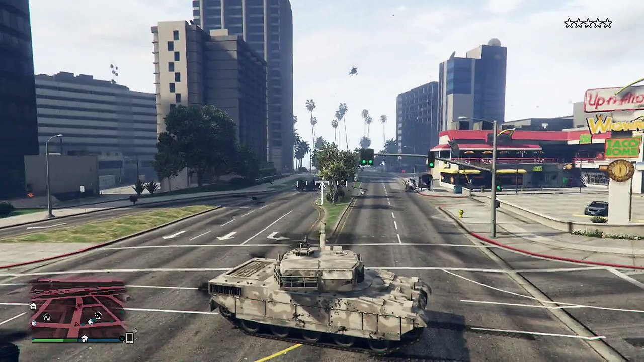 Cops get hit by tank