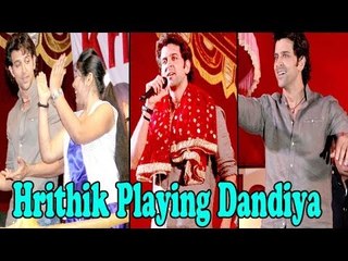 Actor Hrithik Roshan Playing Dandiya @ Krishna Hegde Dandiya