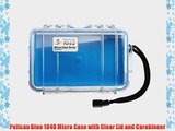 Pelican Blue 1040 Micro Case with Clear Lid and Carabineer