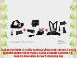 enKo products All-in-One Replacement Kit for GoPro Go Pro with 2 Batteries  1 Head Strap Mount
