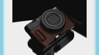 Gariz Genuine Leather HG-RX100M3BR Camera Metal Half Case for Sony RX100III RX100M III with