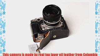 Handmade Genuine real Leather Half Camera Case bag cover for Nikon DF Black Bottom opening