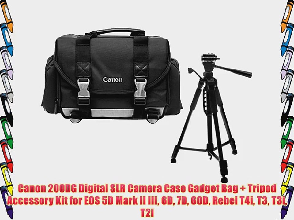 Canon 200DG Digital SLR Camera Case Gadget Bag   Tripod Accessory Kit for EOS 5D Mark II III