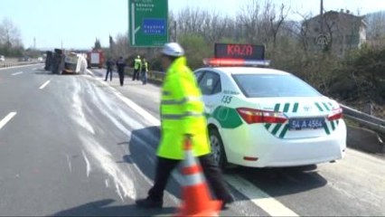 Devrilen Sıvı Oksijen Yüklü Tankerin Sürücüsü Yaralandı