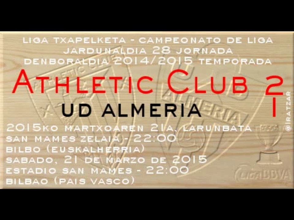 Jor.28: Athletic 2 - UD Almería 1 (21/03/15)