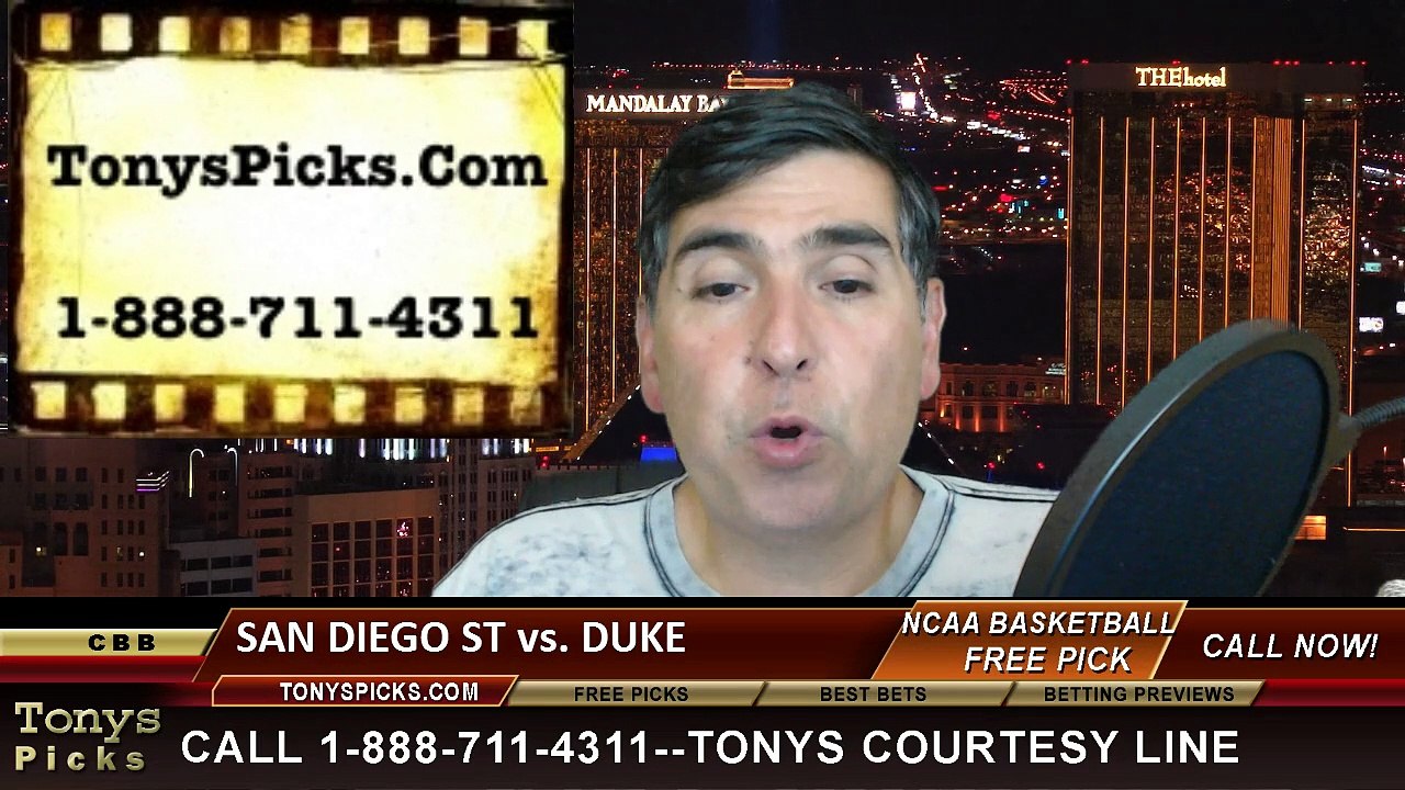 Duke Blue Devils vs. San Diego St Aztecs Free Pick Prediction NCAA Tournament College Basketball Odds Preview 3-22-2015