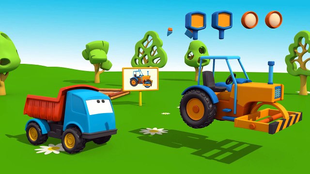 Kids 3D Construction Cartoons for Children - Leos ROAD ROLLER! (3d construction like TuTiTu)