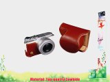 Tan Handmade Genuine Camera Full Leather Case Bag Cover for Panasonic Lumix DMC-GM1 (Bottom