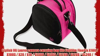 (Magenta Pink) Laurel VG Camera Bag w/ Removable Shoulder Strap for Fujifilm FinePix X100 /