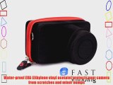 Black / Red Kannon Series Universal Compact System Camera Case for Nikon 1 J1 with 10-30mm