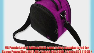 VG Plum Purple Laurel DSLR Camera Carrying Bag with Removable Shoulder Strap for Canon PowerShot