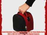 Travel Shoulder Bag Carrying Case (Red) For Sony Alpha Series NEX-5 NEX-C3 Point And Shoot