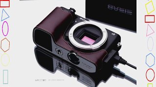 Gariz Genuine Leather XS-CHNEX6BRO Camera Metal Half Case for Sony NEX6 NEX-6 with Available