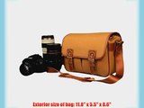 JAVOedge Medium Canvas Camera Messenger Style Bag for Nikon/Canon/Sony/Pentax/Kodak/Panasonic/Fuji