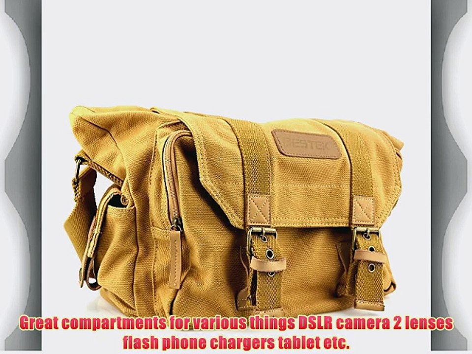 BESTEK? Waterproof Canvas SLR DSLR Digital Camera Bag Case Casual Shoulder Messenger Bag Outdoor