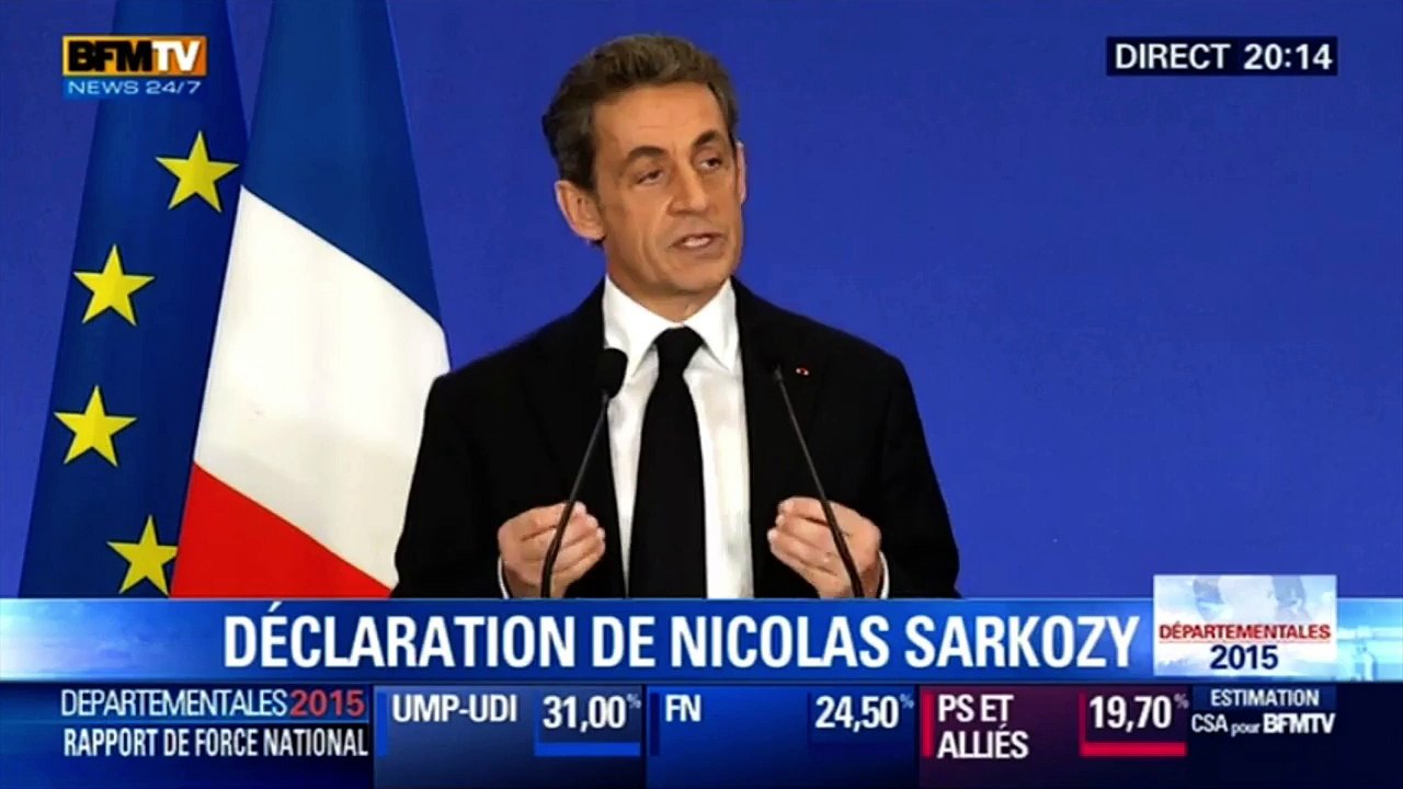 Départementales : "L'alternance est en marche, rien ne l'arrêtera", Nicolas Sarkozy