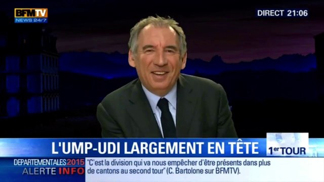 Départementales : Je ne pense pas que N. Sarkozy soit le seul vainqueur de cette élection, F. Bayrou