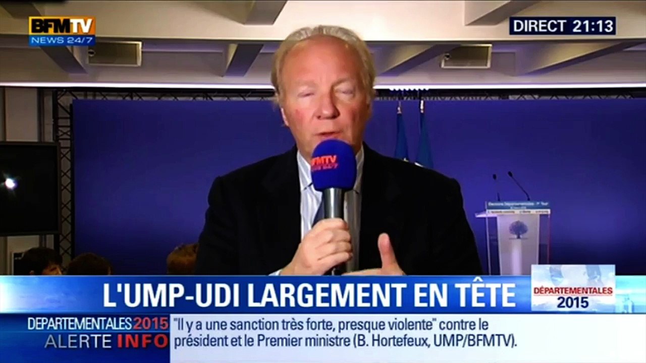 Départementales : "Nous n'apporterons pas nos suffrages à la majorité socialiste", B. Hortefeux