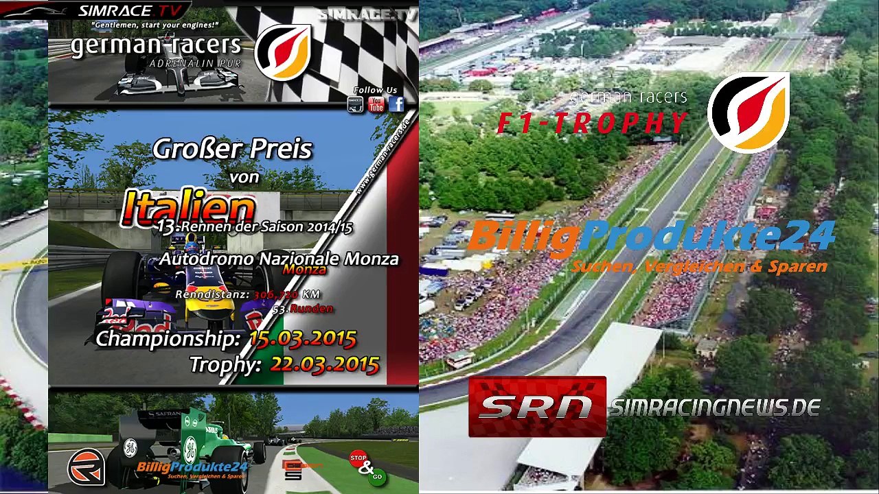 F1 Championship 2014/15 - 13. Rennen in Italien