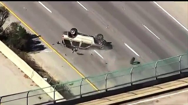 Ce fuyard sort indemne de son accident de voiture !