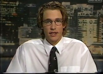 Daniel Vettori being interviewed ahead of his NZ cricket debut in 1997