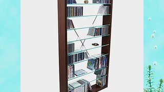 ARIZONA - CD / DVD / Blu-ray / Media Glass Storage Shelves - Dark Oak