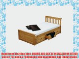 Cloudseller MISSION SINGLE 3FT CAPTAIN 3DRAWER BED IN WAX FINISH