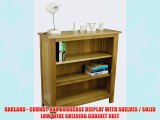 OAKLAND - CHUNKY OAK BOOKCASE DISPLAY WITH SHELVES / SOLID LOW WIDE SHELVING CABINET UNIT