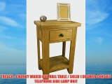 TRESCO - CHUNKY WAXED OAK HALL TABLE / SOLID 1 DRAWER CONSOLE TELEPHONE SIDE LAMP UNIT